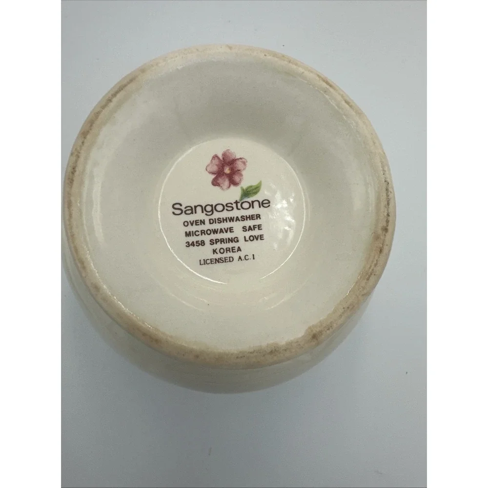 Sangostone 3458 Spring Love Sugar Bowl With Lid Stoneware Oven Dishwasher Safe‎